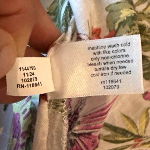 Lane Bryant Belted Button Front Butterfly Floral Tunic Top Size 28‎ Classic NEW - Picture 7 of 10